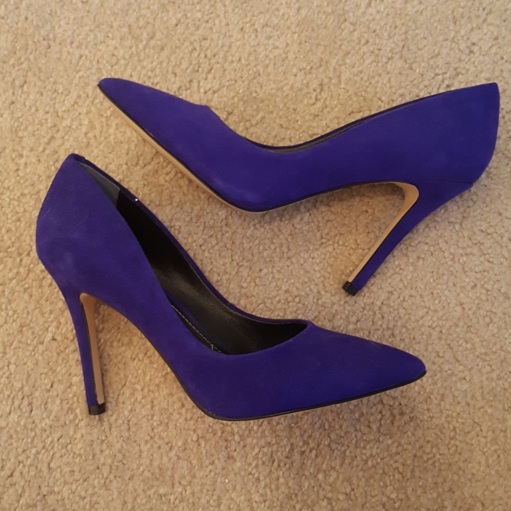 Charles David Purple Suede Pointed-Toe Pumps